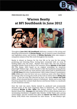 Warren Beatty at BFI Southbank in June 2012