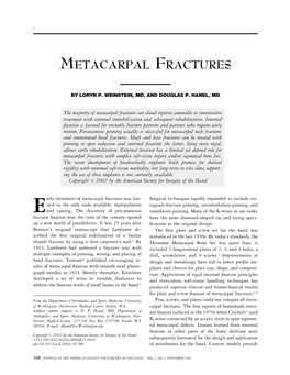 Metacarpal Fractures