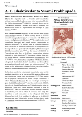 A. C. Bhaktivedanta Swami Prabhupada - Wikipedia