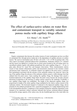 The Effect of Surface-Active Solutes on Water Flow and Contaminant Transport in Variably Saturated Porous Media with Capillary Fringe Effects