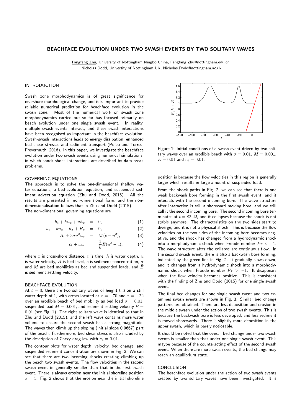 Beachface Evolution Under Two Swash Events by Two Solitary Waves