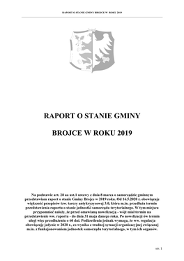 Raport O Stanie Gminy 2019 R