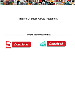 Timeline of Books of Old Testament