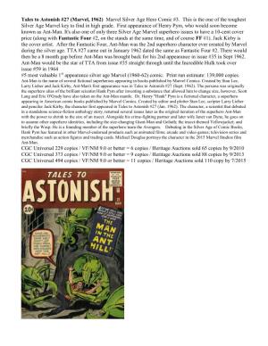 Tales to Astonish #27 (Marvel, 1962) Marvel Silver Age Hero Comic #3