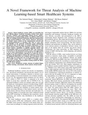 A Novel Framework for Threat Analysis of Machine Learning-Based Smart Healthcare Systems