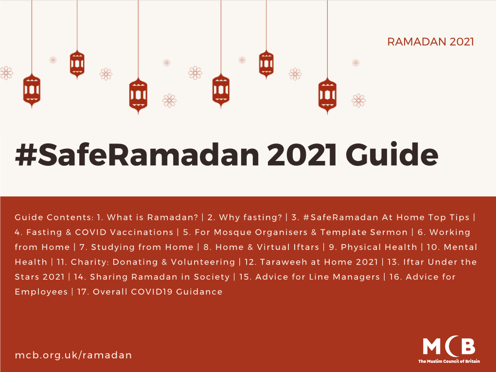 Saferamadan 2021 Guide