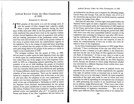 Judicial Review Under the Ohio Constitution of 1802