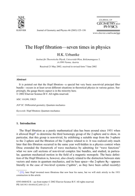 The Hopf Fibration—Seven Times in Physics