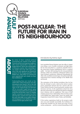 Post-Nuclear: the Future for Iran in Its Neighbourhood