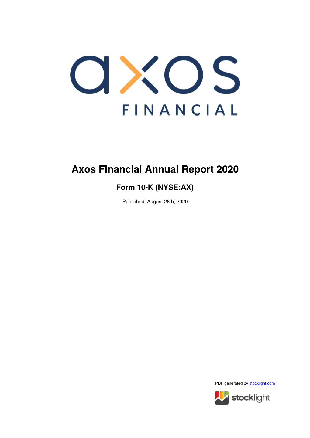 Axos Financial Annual Report 2020