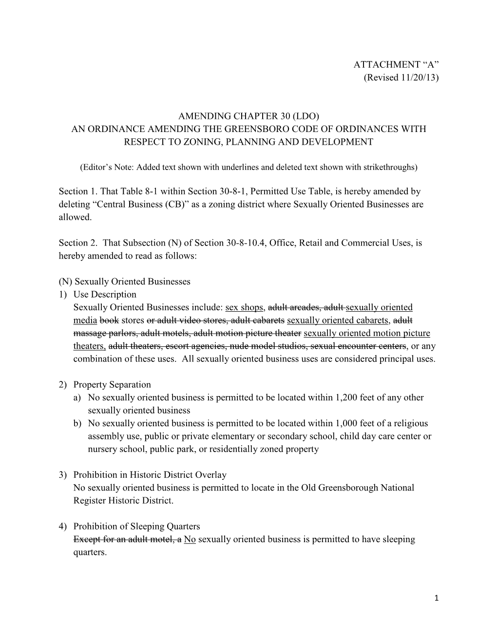 An Ordinance Amending the Greensboro Code of Ordinances with Respect to Zoning, Planning and Development