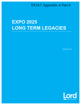 Expo 2025 Long Term Legacies
