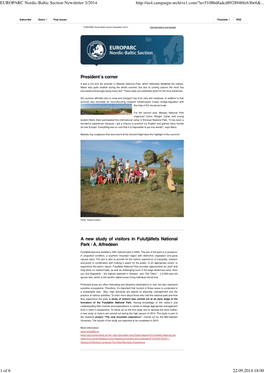 EUROPARC Nordic-Baltic Section Newsletter 3/2014
