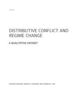 Distributive Conflict and Regime Change