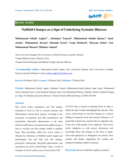 Nailfold Changes As a Sign of Underlying Systemic Illnesses