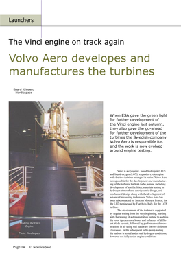 Volvo Aero Developes and Manufactures the Turbines