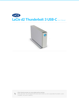 Lacie D2 Thunderbolt 3 USB-C User Manual