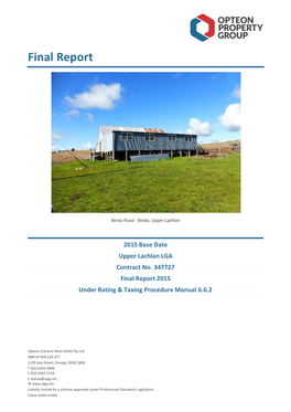 Upper Lachlan Final Report 2015