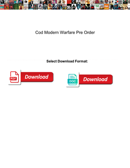 Cod Modern Warfare Pre Order