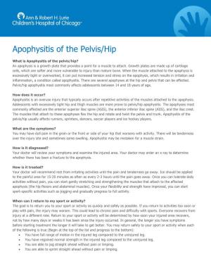 Apophysitis of the Pelvis/Hip