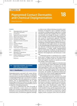 Pigmented Contact Dermatitis and Chemical Depigmentation
