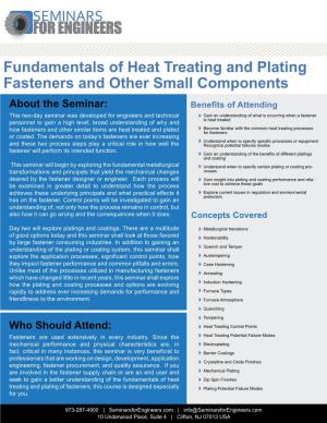 Fundamentals of Heat Treating and Plating