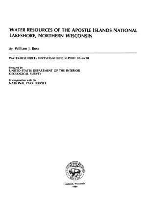 Water Resources of the Apostle Islands National Lakeshore, Northern Wisconsin