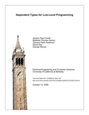 Dependent Types for Low-Level Programming
