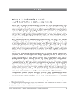 Writing to Be Cited Or Really to Be Read: Towards the Dynamics of Open-Access Publishing