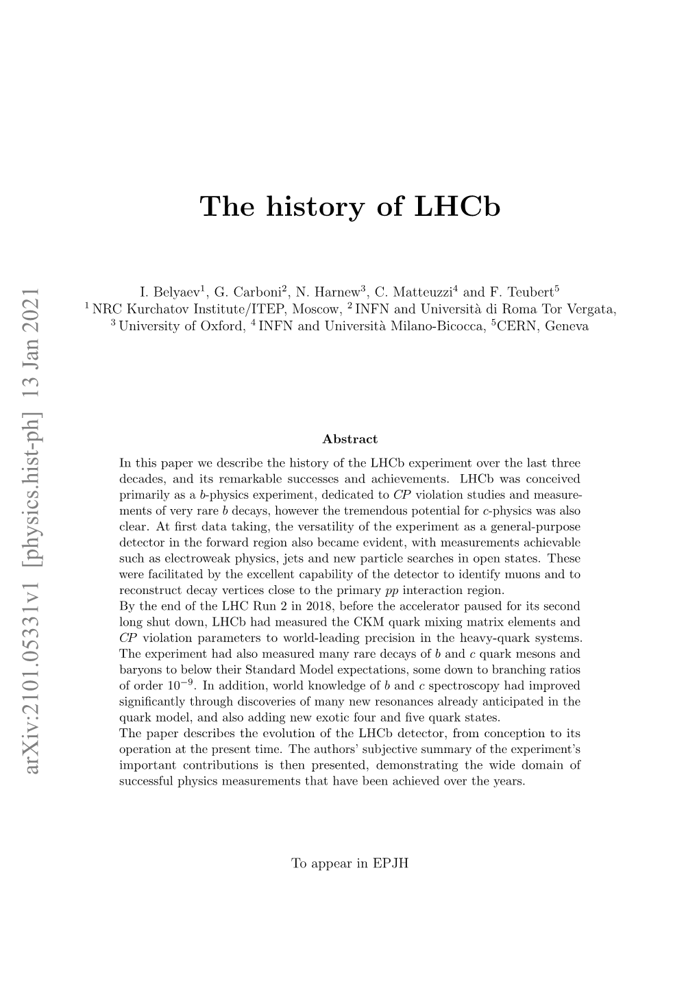 The History of Lhcb
