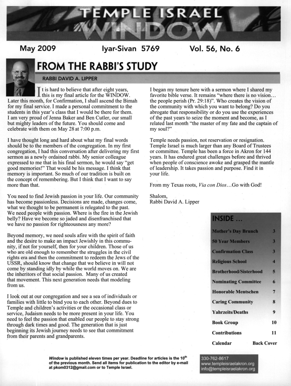 From the Rabbi's Study Rabbi David A