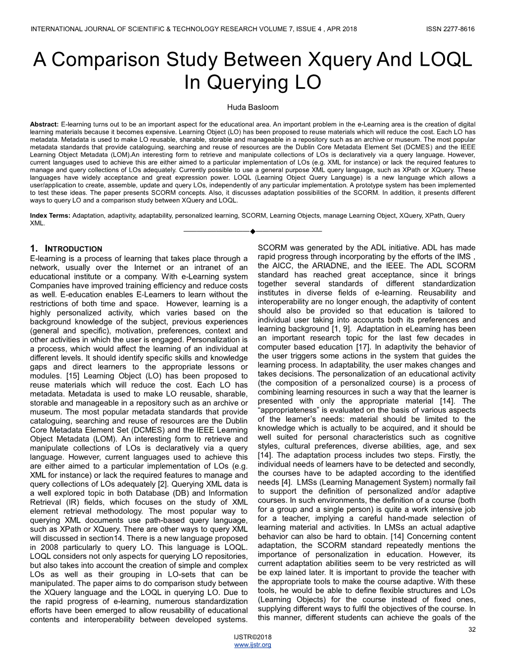 A Comparison Study Between Xquery and LOQL in Querying LO