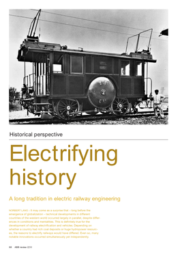 A Long Tradition in Electric Railway Engineering Historical Perspective