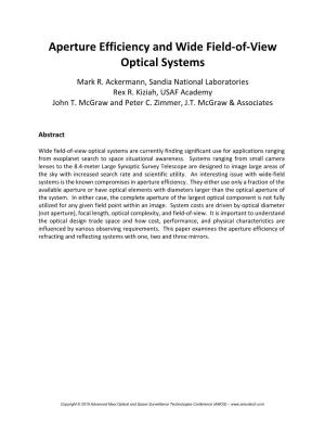 Aperture Efficiency and Wide Field-Of-View Optical Systems Mark R