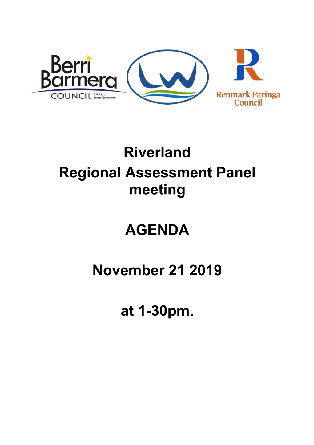 Riverland Regional Assessment Panel Meeting AGENDA November