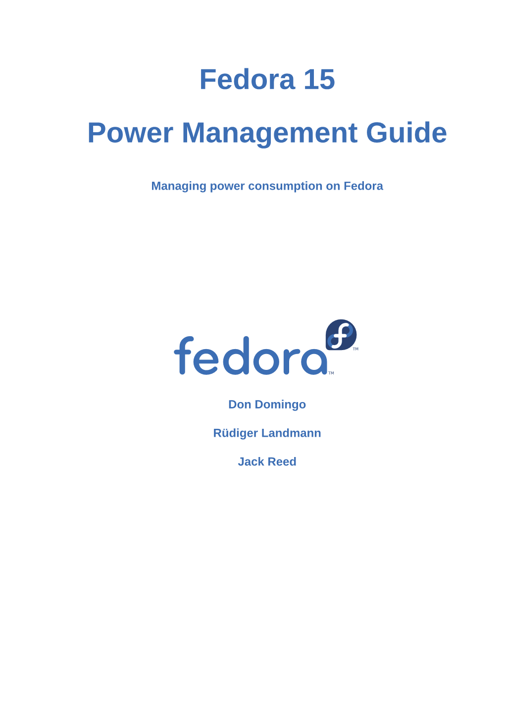 Managing Power Consumption on Fedora
