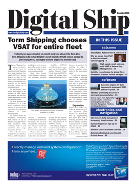 Torm Shipping Chooses VSAT for Entire Fleet