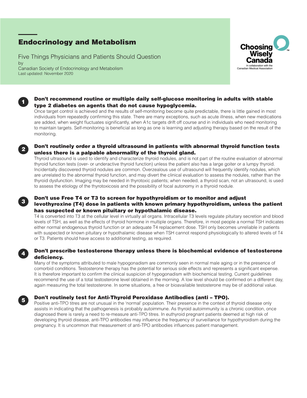 Endocrinology and Metabolism