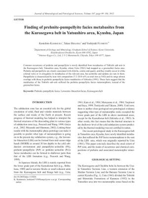 Finding of Prehnite-Pumpellyite Facies Metabasites from the Kurosegawa Belt in Yatsushiro Area, Kyushu, Japan