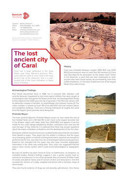 The Lost Ancient City of Caral