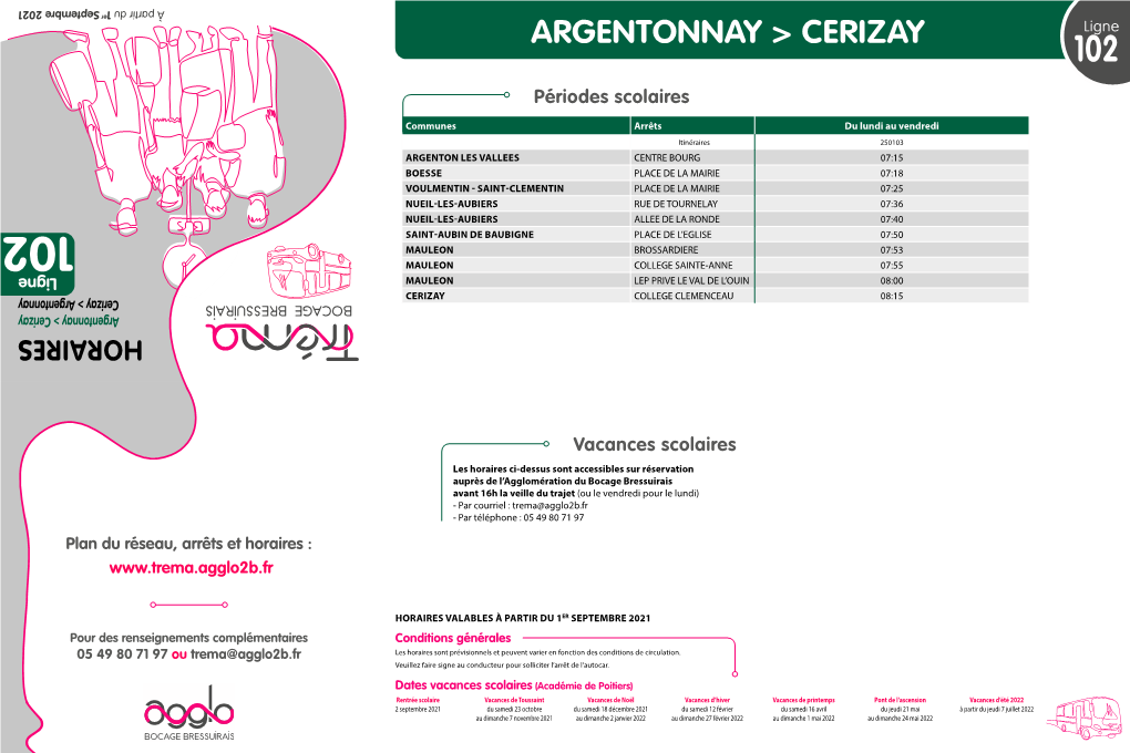 Ligne 102 | Argentonnay &gt; Cerizay