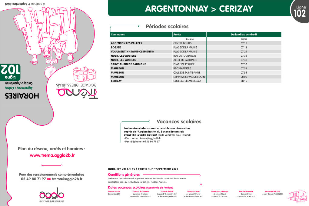 Ligne 102 | Argentonnay > Cerizay