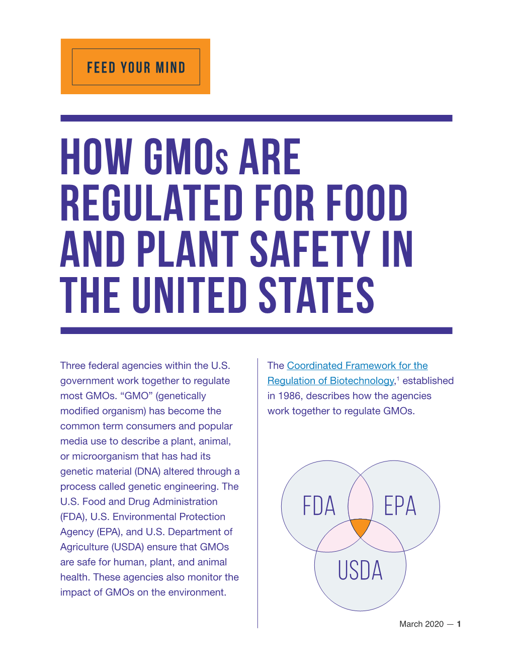 How GMOS Are Regulated for Food and Plant Safety in the United States