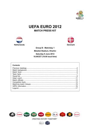 Uefa Euro 2012 Match Press Kit