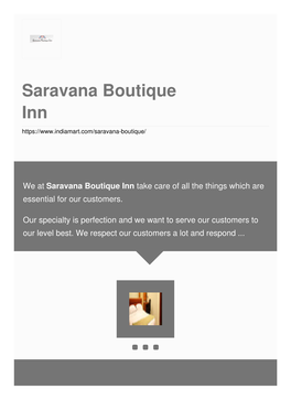 Saravana Boutique Inn