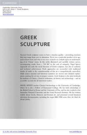 Greek Sculpture Nigel Spivey Frontmatter More Information