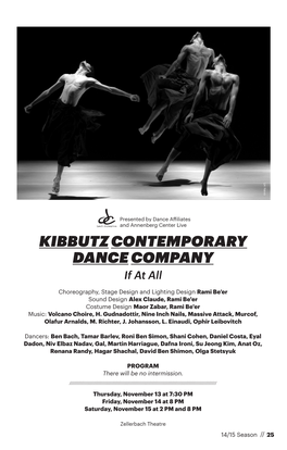 KIBBUTZ CONTEMPORARY DANCE COMPANY If at All