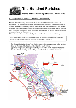 Walks Between Railway Stations – Number 19 St Margarets to Ware