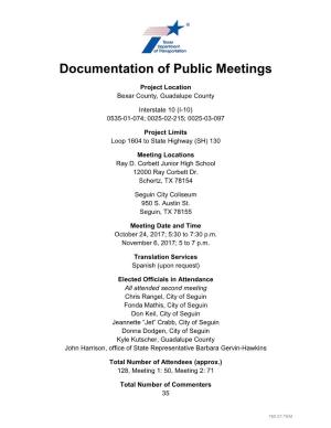 Documentation of Public Meetings