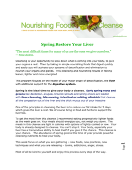 Spring Restore Your Liver